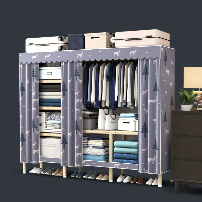 Modern Wardrobe Armoire with Legs Steel Wardrobe Cabinet with Shelves Clearhalo 'Armoires & Wardrobes' 'armoires_wardrobes' 'Bedroom Furniture' 'furn' 'furn_armoires_wardrobes' 'Furniture' 6190879