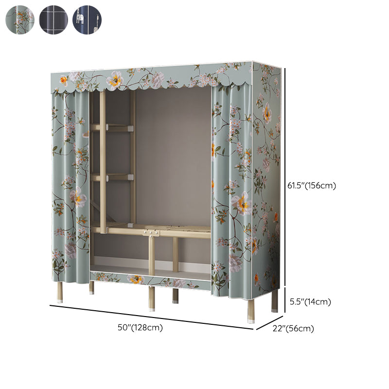 Modern Wardrobe Armoire with Legs Steel Wardrobe Cabinet with Shelves Clearhalo 'Armoires & Wardrobes' 'armoires_wardrobes' 'Bedroom Furniture' 'furn' 'furn_armoires_wardrobes' 'Furniture' 6190881