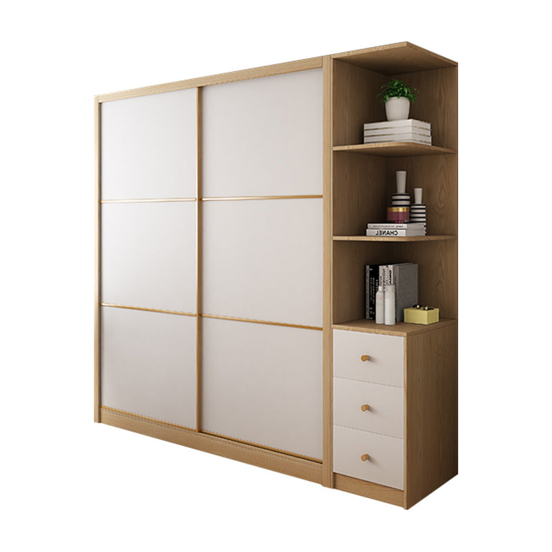 Armoire de couleur finale naturelle Closet de garde-robe en bois contemporain avec tiroir