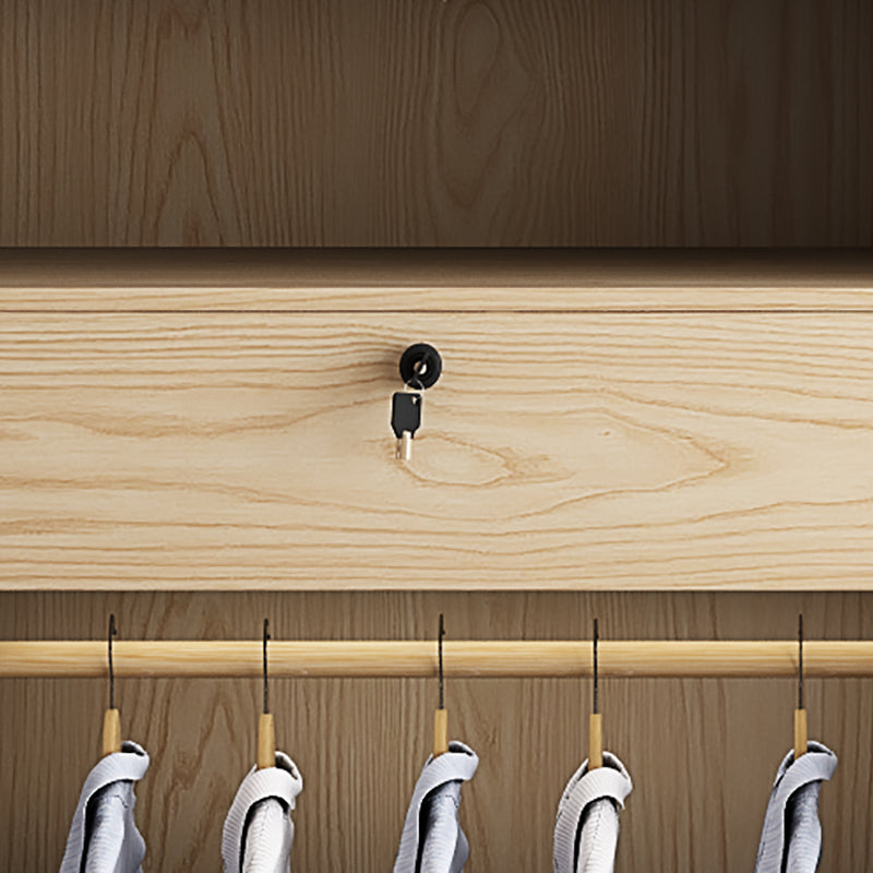 Armoire de couleur finale naturelle Closet de garde-robe en bois contemporain avec tiroir