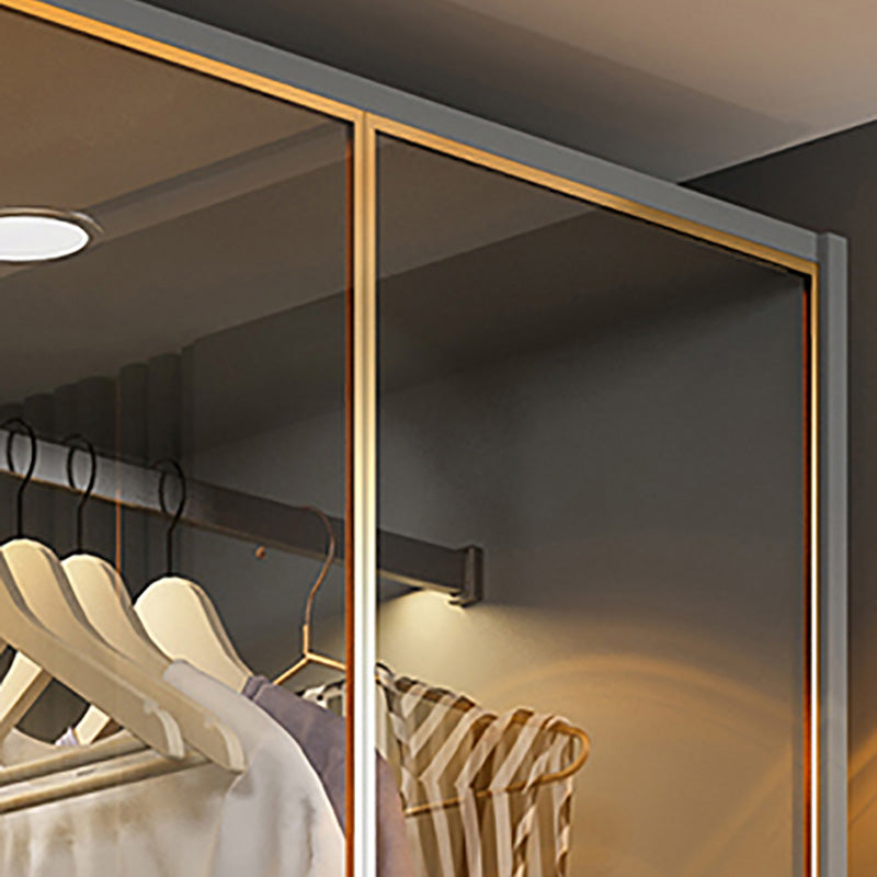 Asta di stoffa di guardaroba in legno moderno compreso l'armadio del guardaroba con morbida porta