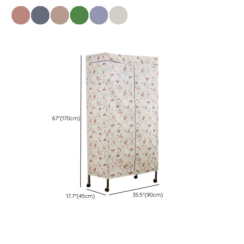 Tie en tissu en acier de garde-robe de style contemporain à 2 étagères comprenant un placard de garde-robe