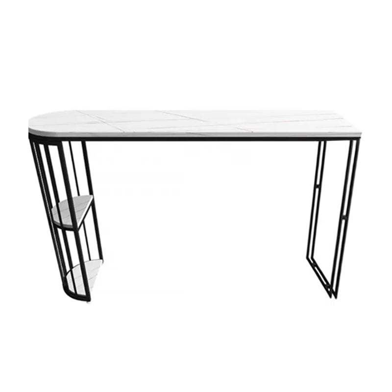 Modern Stone Bar Table Set 1/3 Pieces Fixed Bistro Set for Indoor Black 87"L x 16"W Clearhalo 'Bar Furniture' 'furn' 'furn_home_bar_bar_sets' 'Furniture' 'Home Bars & Bar Sets' 'home_bar_bar_sets' 'Kitchen & Dining Furniture' 6191208