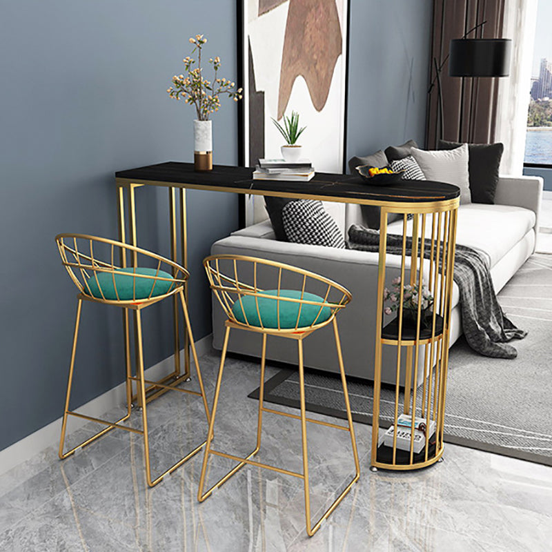 Modern Stone Bar Table Set 1/3 Pieces Fixed Bistro Set for Indoor Clearhalo 'Bar Furniture' 'furn' 'furn_home_bar_bar_sets' 'Furniture' 'Home Bars & Bar Sets' 'home_bar_bar_sets' 'Kitchen & Dining Furniture' 6191214