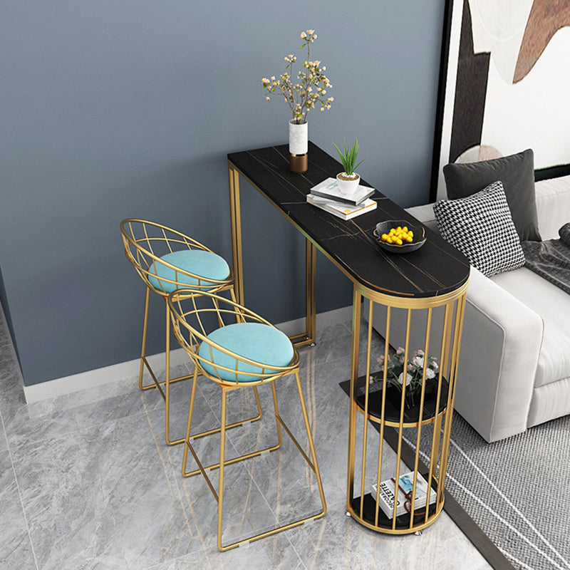 Modern Stone Bar Table Set 1/3 Pieces Fixed Bistro Set for Indoor Clearhalo 'Bar Furniture' 'furn' 'furn_home_bar_bar_sets' 'Furniture' 'Home Bars & Bar Sets' 'home_bar_bar_sets' 'Kitchen & Dining Furniture' 6191215