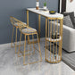 Modern Stone Bar Table Set 1/3 Pieces Fixed Bistro Set for Indoor 3 Pieces: Gold Table, 2 Grey Stools Clearhalo 'Bar Furniture' 'furn' 'furn_home_bar_bar_sets' 'Furniture' 'Home Bars & Bar Sets' 'home_bar_bar_sets' 'Kitchen & Dining Furniture' 6191216