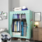 Blue Metal Double Door Modern Wardrobe 2 Doors Wardrobe Cabinet 43"L x 18"W x 67"H Green Clearhalo 'Armoires & Wardrobes' 'armoires_wardrobes' 'Bedroom Furniture' 'furn' 'furn_armoires_wardrobes' 'Furniture' 6191250
