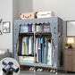 Blue Metal Double Door Modern Wardrobe 2 Doors Wardrobe Cabinet Clearhalo 'Armoires & Wardrobes' 'armoires_wardrobes' 'Bedroom Furniture' 'furn' 'furn_armoires_wardrobes' 'Furniture' 6191264