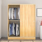 White Wood Double Door Industrial Wardrobe 5 Shelves Cabinet