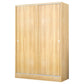 White Wood Double Door Industrial Wardrobe 5 Shelves Cabinet