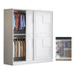 Modern Freestanding Wardrobe Armoire, 2-door Manufatured Armoire with Shelves in White 63"L x 20"W x 79"H Clearhalo 'Armoires & Wardrobes' 'armoires_wardrobes' 'Bedroom Furniture' 'furn' 'furn_armoires_wardrobes' 'Furniture' 6191353