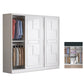 Modern Freestanding Wardrobe Armoire, 2-door Manufatured Armoire with Shelves in White 71"L x 20"W x 79"H Clearhalo 'Armoires & Wardrobes' 'armoires_wardrobes' 'Bedroom Furniture' 'furn' 'furn_armoires_wardrobes' 'Furniture' 6191354