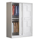 Modern Freestanding Wardrobe Armoire, 2-door Manufatured Armoire with Shelves in White Clearhalo 'Armoires & Wardrobes' 'armoires_wardrobes' 'Bedroom Furniture' 'furn' 'furn_armoires_wardrobes' 'Furniture' 6191355