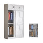 Modern Freestanding Wardrobe Armoire, 2-door Manufatured Armoire with Shelves in White 47"L x 20"W x 94"H Clearhalo 'Armoires & Wardrobes' 'armoires_wardrobes' 'Bedroom Furniture' 'furn' 'furn_armoires_wardrobes' 'Furniture' 6191360