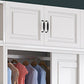 Modern Freestanding Wardrobe Armoire, 2-door Manufatured Armoire with Shelves in White Clearhalo 'Armoires & Wardrobes' 'armoires_wardrobes' 'Bedroom Furniture' 'furn' 'furn_armoires_wardrobes' 'Furniture' 6191366