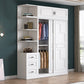Modern Freestanding Wardrobe Armoire, 2-door Manufatured Armoire with Shelves in White Clearhalo 'Armoires & Wardrobes' 'armoires_wardrobes' 'Bedroom Furniture' 'furn' 'furn_armoires_wardrobes' 'Furniture' 6191367