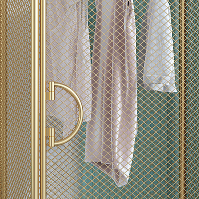 Armoire de rangement en acier en acier moderne à 2 portes avec 2 étagères et rails de vêtements