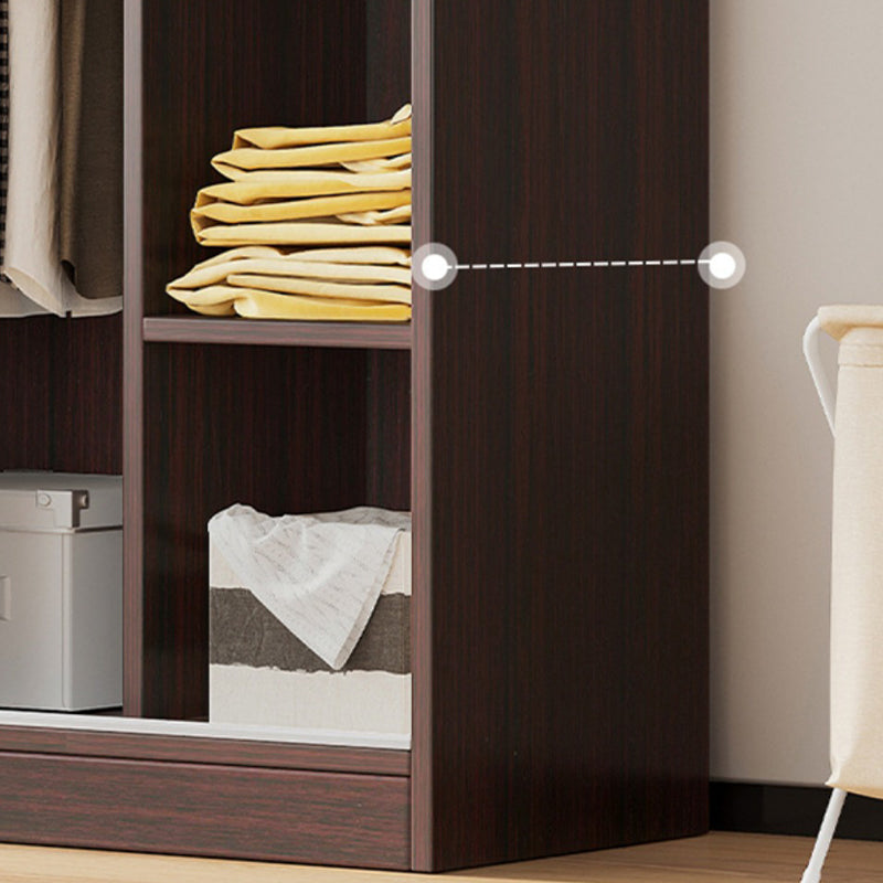 Mobile moderno armadio in legno armadio a 2 porte armadio con ripiani e binario