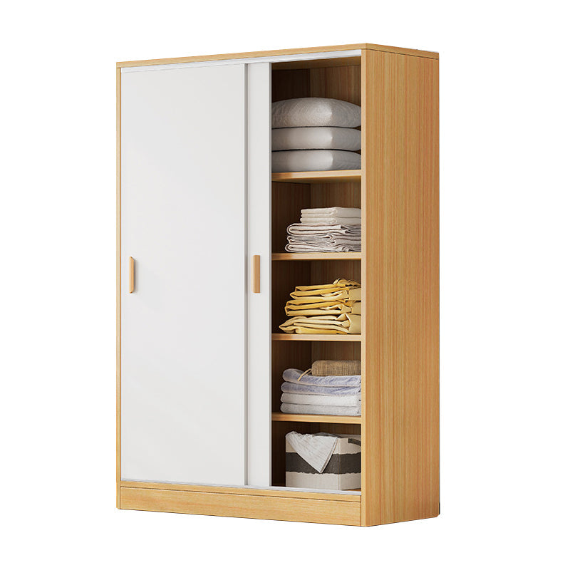 Mobile moderno armadio in legno armadio a 2 porte armadio con ripiani e binario