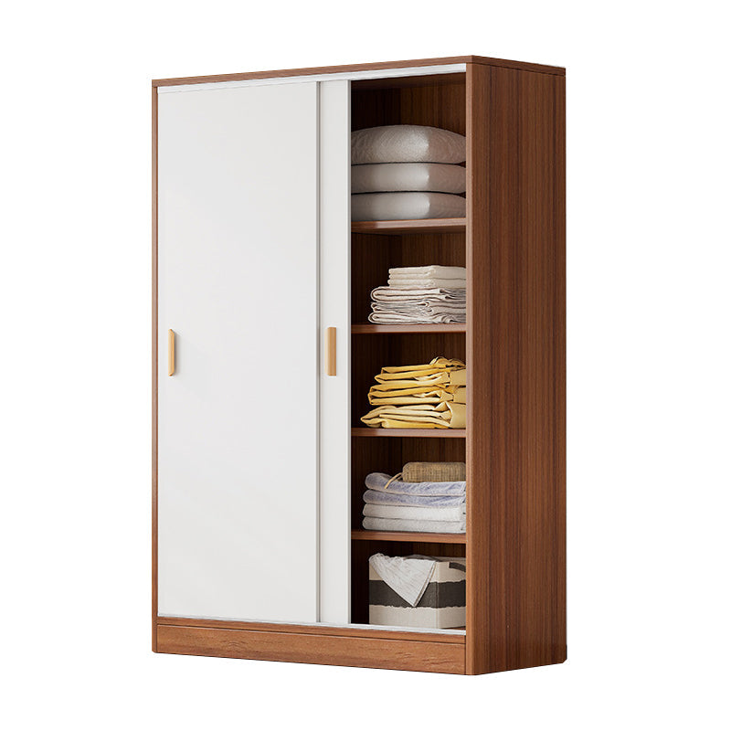 Mobile moderno armadio in legno armadio a 2 porte armadio con ripiani e binario