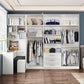 White Armoire Artificial Wood Wardrobe with Drawers and Clothes Rails Storage Cabinet