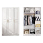 White Armoire Artificial Wood Wardrobe with Drawers and Clothes Rails Storage Cabinet