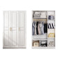 White Armoire Artificial Wood Wardrobe with Drawers and Clothes Rails Storage Cabinet