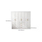 White Armoire Artificial Wood Wardrobe with Drawers and Clothes Rails Storage Cabinet