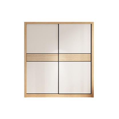 Bedroom Wardrobe Armoire Cabinet, Artificial Wood Modern Storage Cabinet with Drawers