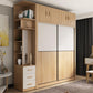 Bedroom Wardrobe Armoire Cabinet, Artificial Wood Modern Storage Cabinet with Drawers