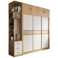 Bedroom Wardrobe Armoire Cabinet, Artificial Wood Modern Storage Cabinet with Drawers