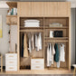 Bedroom Wardrobe Armoire Cabinet, Artificial Wood Modern Storage Cabinet with Drawers