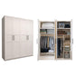 White Wood Wardrobe Cabinet With Drawers and Clothes Hanging Rod Storage Armoire 79"L x 20"W x 79"H Clearhalo 'Armoires & Wardrobes' 'armoires_wardrobes' 'Bedroom Furniture' 'furn' 'furn_armoires_wardrobes' 'Furniture' 6191578