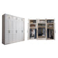 White Wood Wardrobe Cabinet With Drawers and Clothes Hanging Rod Storage Armoire Clearhalo 'Armoires & Wardrobes' 'armoires_wardrobes' 'Bedroom Furniture' 'furn' 'furn_armoires_wardrobes' 'Furniture' 6191585