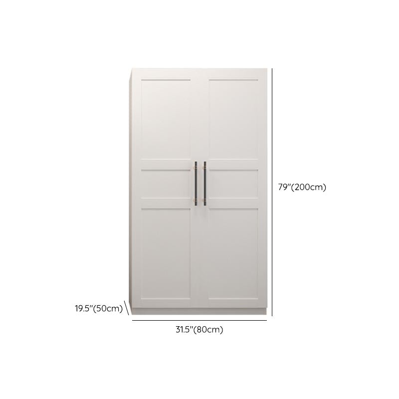 White Wood Wardrobe Cabinet With Drawers and Clothes Hanging Rod Storage Armoire Clearhalo 'Armoires & Wardrobes' 'armoires_wardrobes' 'Bedroom Furniture' 'furn' 'furn_armoires_wardrobes' 'Furniture' 6191593