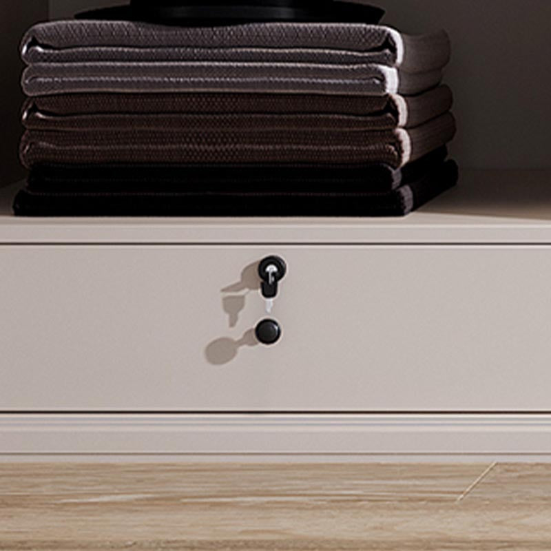 White Modern High Gloss Armoire Wood Armoire with Shelves and Drawers Storage Cabinet Clearhalo 'Armoires & Wardrobes' 'armoires_wardrobes' 'Bedroom Furniture' 'furn' 'furn_armoires_wardrobes' 'Furniture' 6191615