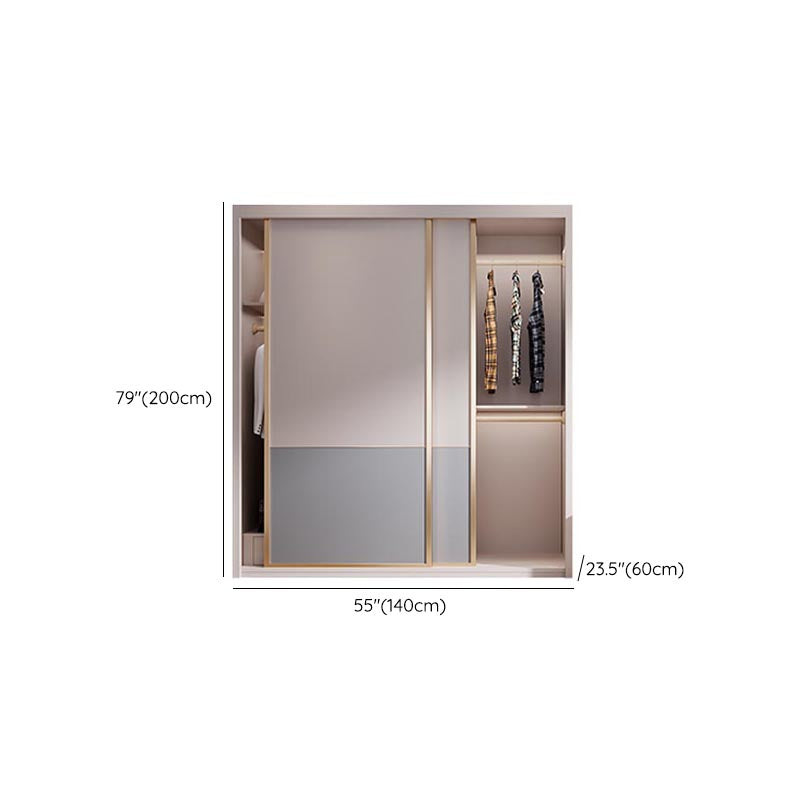 White Modern High Gloss Armoire Wood Armoire with Shelves and Drawers Storage Cabinet Clearhalo 'Armoires & Wardrobes' 'armoires_wardrobes' 'Bedroom Furniture' 'furn' 'furn_armoires_wardrobes' 'Furniture' 6191618