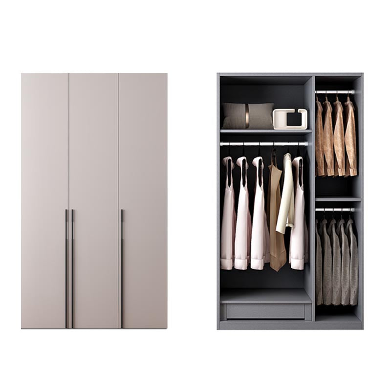White Modern Armoire Engineered Wood Grand Wardrobe with Drawers and Hanging Rod 47"L x 22"W x 79"H Clearhalo 'Armoires & Wardrobes' 'armoires_wardrobes' 'Bedroom Furniture' 'furn' 'furn_armoires_wardrobes' 'Furniture' 6191626