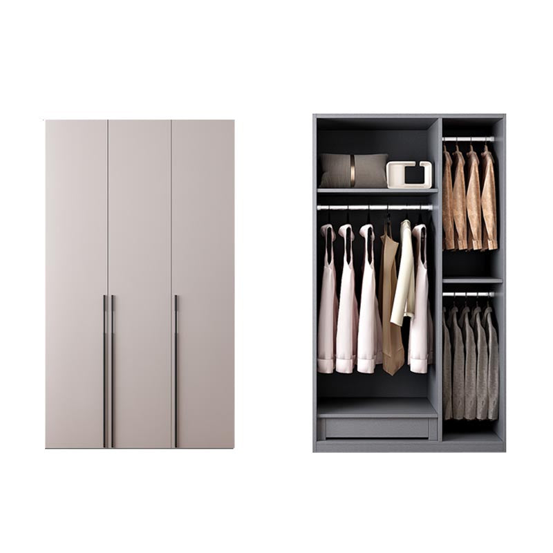 White Modern Armoire Engineered Wood Grand Wardrobe with Drawers and Hanging Rod Clearhalo 'Armoires & Wardrobes' 'armoires_wardrobes' 'Bedroom Furniture' 'furn' 'furn_armoires_wardrobes' 'Furniture' 6191631
