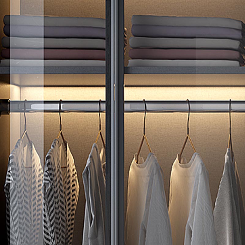 White Modern Armoire Engineered Wood Grand Wardrobe with Drawers and Hanging Rod Clearhalo 'Armoires & Wardrobes' 'armoires_wardrobes' 'Bedroom Furniture' 'furn' 'furn_armoires_wardrobes' 'Furniture' 6191636