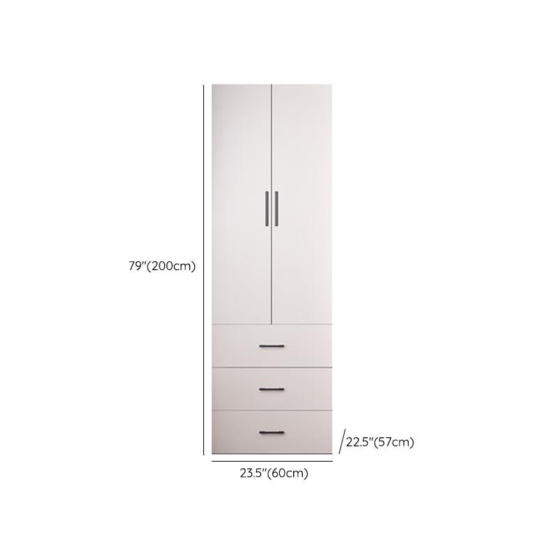 White Modern Armoire Engineered Wood Grand Wardrobe with Drawers and Hanging Rod Clearhalo 'Armoires & Wardrobes' 'armoires_wardrobes' 'Bedroom Furniture' 'furn' 'furn_armoires_wardrobes' 'Furniture' 6191640