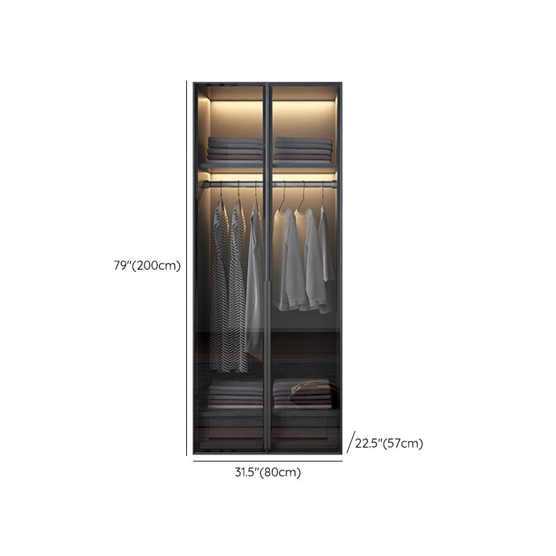 White Modern Armoire Engineered Wood Grand Wardrobe with Drawers and Hanging Rod Clearhalo 'Armoires & Wardrobes' 'armoires_wardrobes' 'Bedroom Furniture' 'furn' 'furn_armoires_wardrobes' 'Furniture' 6191641