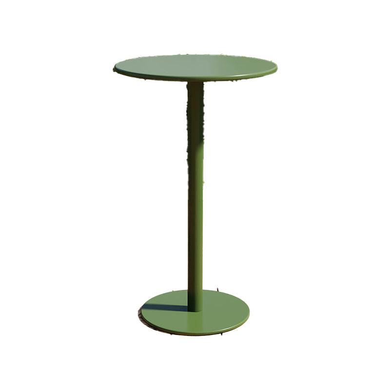 1/3/4 Pieces Industrial Round Bar Table Set Pub Table with Metal Pedestal Green 24"L x 24"W Clearhalo 'Bar Furniture' 'furn' 'furn_home_bar_bar_sets' 'Furniture' 'Home Bars & Bar Sets' 'home_bar_bar_sets' 'Kitchen & Dining Furniture' 6191646