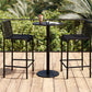 1/3/4 Pieces Industrial Round Bar Table Set Pub Table with Metal Pedestal 3 Pieces: Black Table, 2 Black Stools Clearhalo 'Bar Furniture' 'furn' 'furn_home_bar_bar_sets' 'Furniture' 'Home Bars & Bar Sets' 'home_bar_bar_sets' 'Kitchen & Dining Furniture' 6191647