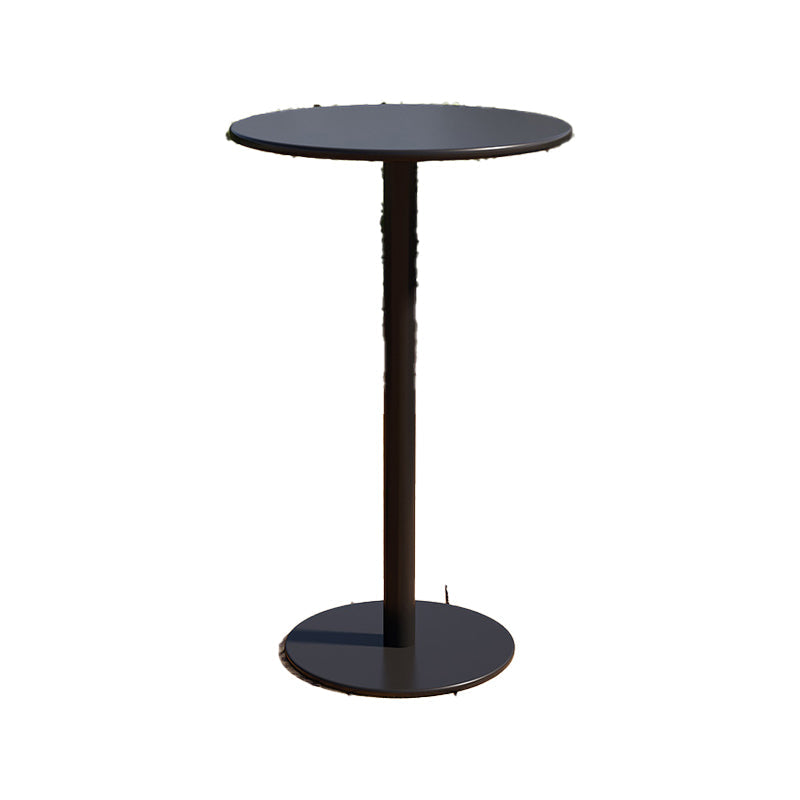 1/3/4 Pieces Industrial Round Bar Table Set Pub Table with Metal Pedestal Black 24"L x 24"W Clearhalo 'Bar Furniture' 'furn' 'furn_home_bar_bar_sets' 'Furniture' 'Home Bars & Bar Sets' 'home_bar_bar_sets' 'Kitchen & Dining Furniture' 6191649