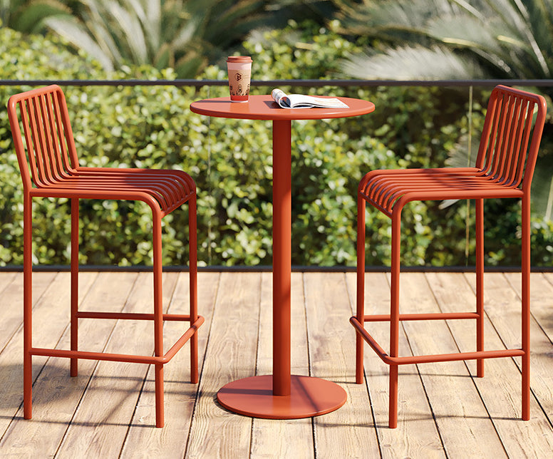 1/3/4 Pieces Industrial Round Bar Table Set Pub Table with Metal Pedestal Clearhalo 'Bar Furniture' 'furn' 'furn_home_bar_bar_sets' 'Furniture' 'Home Bars & Bar Sets' 'home_bar_bar_sets' 'Kitchen & Dining Furniture' 6191650