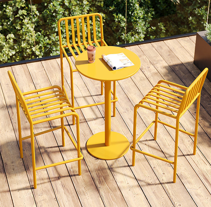 1/3/4 Pieces Industrial Round Bar Table Set Pub Table with Metal Pedestal Clearhalo 'Bar Furniture' 'furn' 'furn_home_bar_bar_sets' 'Furniture' 'Home Bars & Bar Sets' 'home_bar_bar_sets' 'Kitchen & Dining Furniture' 6191662