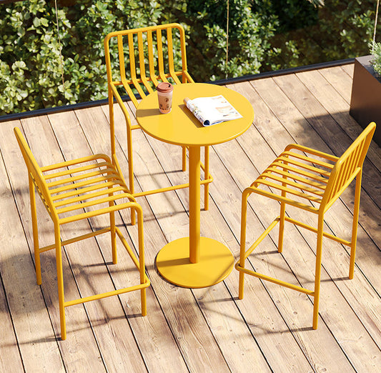 1/3/4 pezzi tavolo da bar rotondo industriale set tavolo da pub con piedistallo in metallo