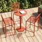 1/3/4 Pieces Industrial Round Bar Table Set Pub Table with Metal Pedestal 4 Pieces: 1 Orange Table, 3 Orange Stools Clearhalo 'Bar Furniture' 'furn' 'furn_home_bar_bar_sets' 'Furniture' 'Home Bars & Bar Sets' 'home_bar_bar_sets' 'Kitchen & Dining Furniture' 6191663