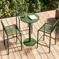 1/3/4 Pieces Industrial Round Bar Table Set Pub Table with Metal Pedestal 4Pieces: 1 Green Table, 3 Green Stools Clearhalo 'Bar Furniture' 'furn' 'furn_home_bar_bar_sets' 'Furniture' 'Home Bars & Bar Sets' 'home_bar_bar_sets' 'Kitchen & Dining Furniture' 6191664